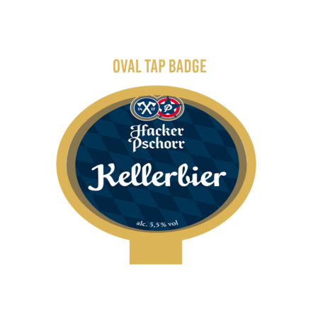 Hacker-Pschorr Kellerbier OVAL badge