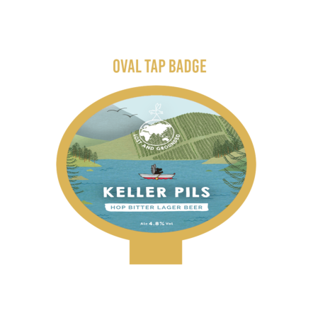 Lost and Grounded Keller Pils OVAL badge