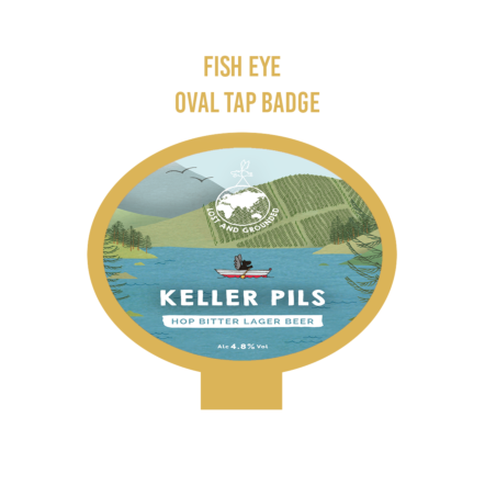 Lost and Grounded Keller Pils OVAL FISH EYE badge